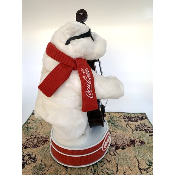 Coca-Cola Musical Polar Bear Jazz Band Bass Player Christmas Decor Music - Picture 6 of 16